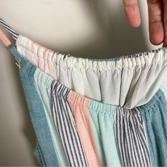 Rails Adora Highland Stripe Linen Midi Dress Sleeveless Striped Colorblock - Picture 9 of 12